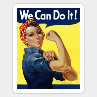 Comic Book Style Restored Rosie The Riveter WWII Print Sticker